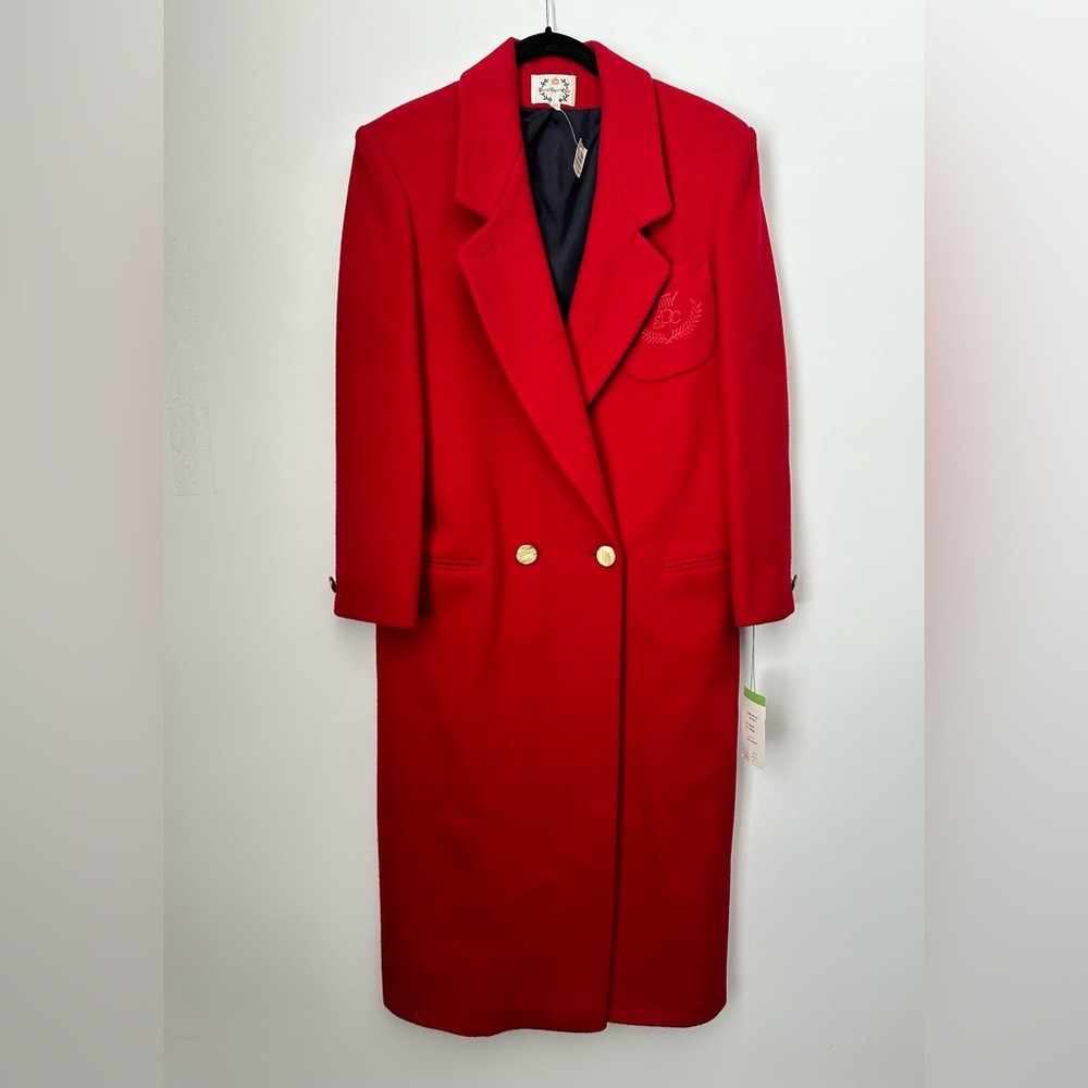 Vintage 90s  NWT Wool-Blend PARIS SPORT CLUB Long Coat Women’s Size 4